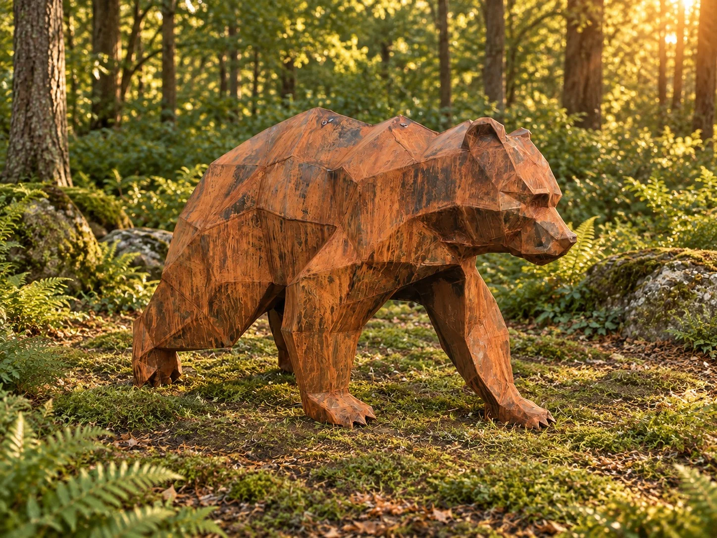 Grizzly Bear steel statue
