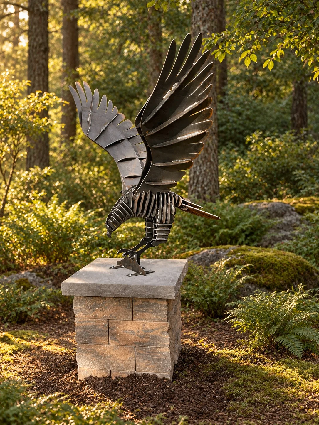 Eagle steel statue