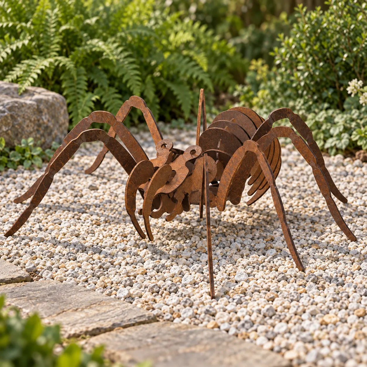 Steel spider sculpture model