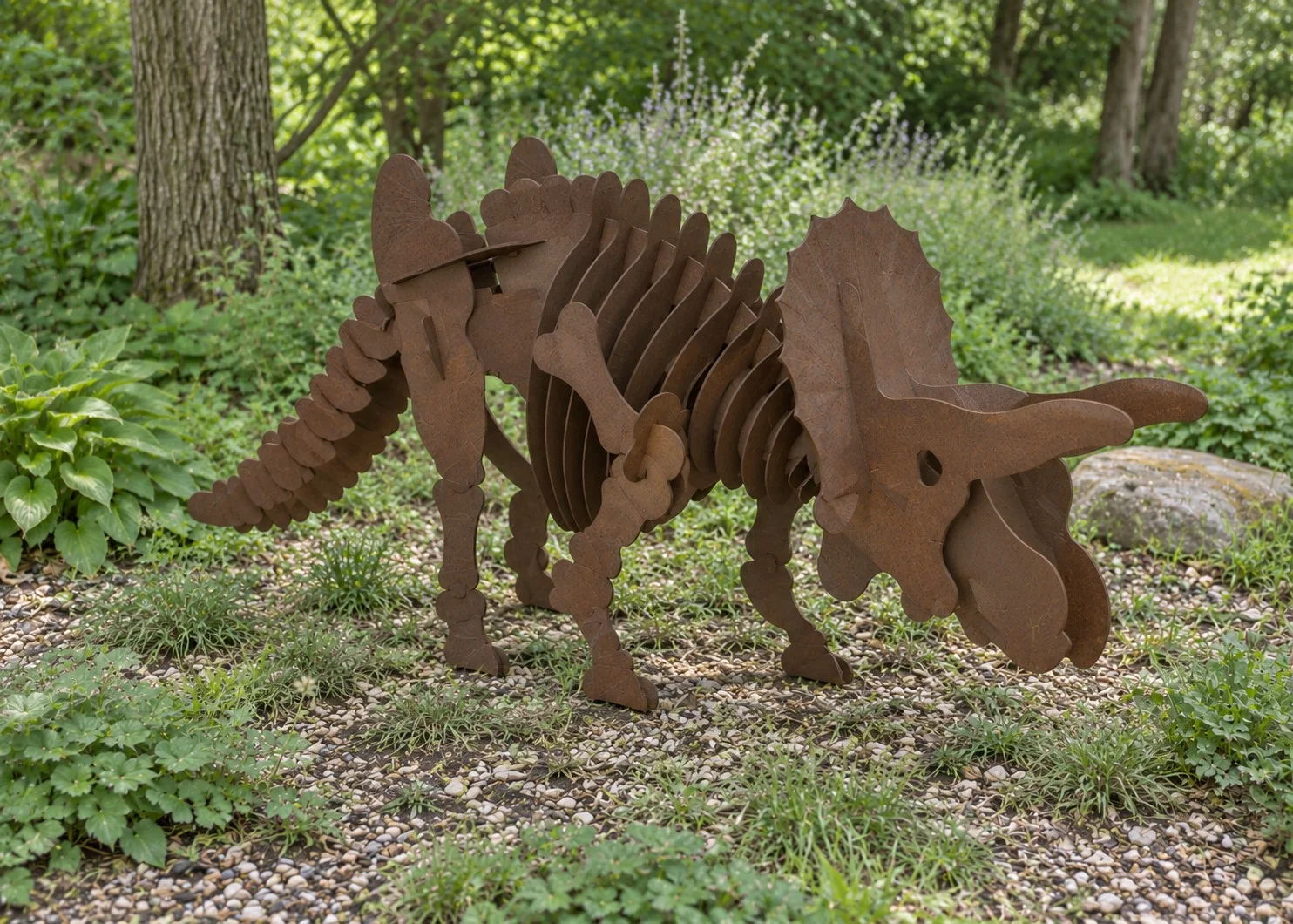 triceratops garden visualization, opposite view
