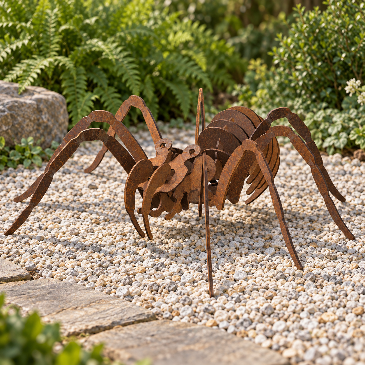 Steel spider sculpture model