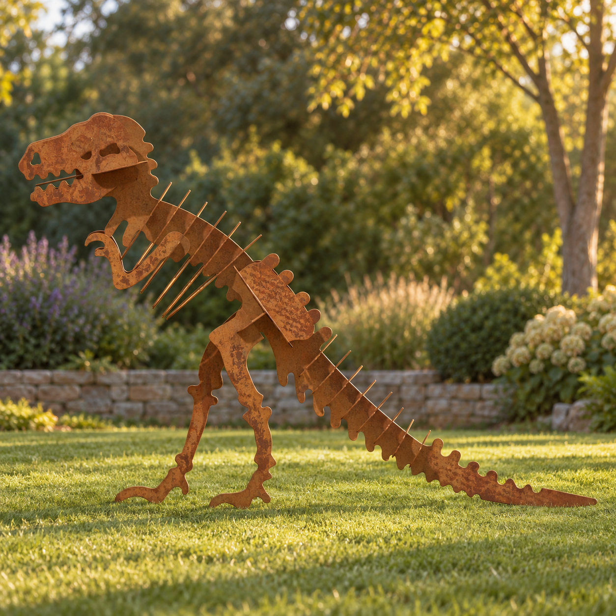 AI visualization of T-Rex on a lawn