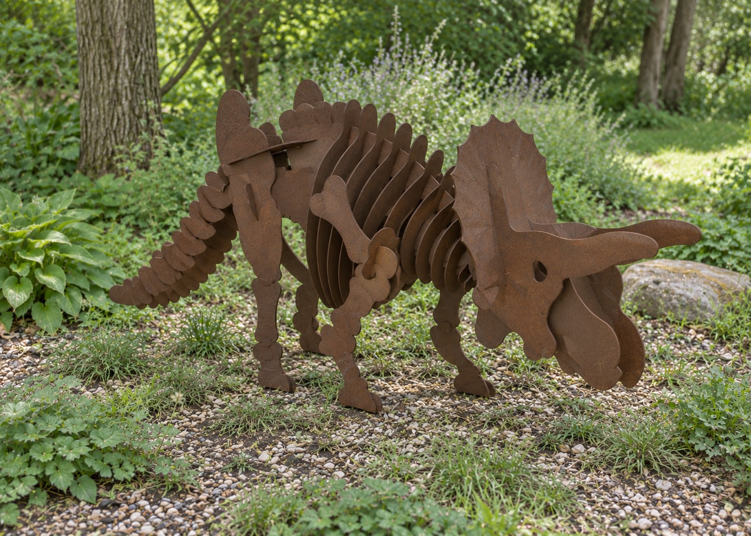 triceratops garden visualization, opposite view